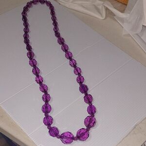Beautiful Purple Beaded Necklace LIght Weight  and Long .